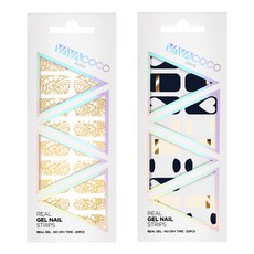 바바코코 젤네일 스티커 시스루 에스닉 + 믹스매치 하트루놀라, 골드, 네이비, 1개