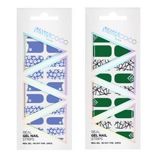 바바코코 젤네일 스트립 스티커 세트 믹스매치 플라워가든 + 믹스매치 브로큰글라스, 1.스카이블루, 3.그린, 1개
