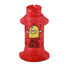 PUPPY ANGEL 怪獸狗狗鋪棉連身褲, 337 RED