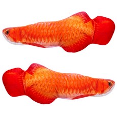 DING DONG PET 貓貓薄荷魚玩具紅色 Aroana 40 厘米, 混色, 2件