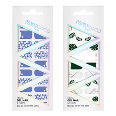 Babacoco 凝膠美甲貼片組 混搭花園 + 混搭植物, 1.天空藍, 1.綠色, 1個