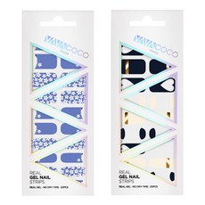Babacoco 凝膠美甲貼片組 混搭花園 + 混搭愛心魯諾拉, 1.天空藍, 1.海軍藍, 1個