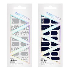 바바코코 젤네일 스트립 스티커 세트 믹스매치 플라워가든 + 믹스매치 다이아몬드체인, 3.모던그레이, 3.블루베리네이비, 1개