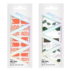 Babacoco 凝膠美甲貼片組 混搭花園 + 混搭植物, 2.橘珊瑚色, 2.深棕色, 1個