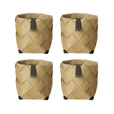 OOHH編織花盆罩底座 WBA17 4入, 淺木色