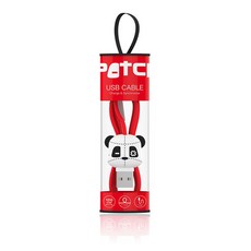 비쉐르 패치팬더 통통 데이터 충전 케이블 8핀 레드, 1개, 100cm