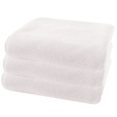 Block Mart 快速吸水簡約單色沙灘巾, 白色的, 3個