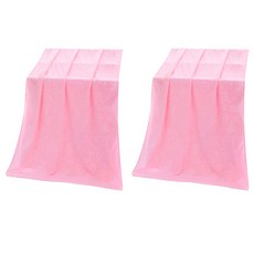 블럭마트 극세사 특대사이즈 비치타월 140 x 70 cm, 핑크, 2개