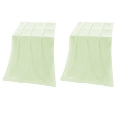 블럭마트 극세사 특대사이즈 비치타월 140 x 70 cm, 그린, 2개