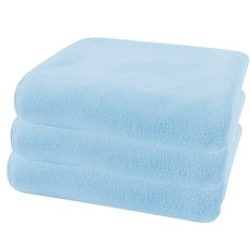 素色吸水沙灘巾, 天藍色, 3個