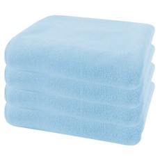 素色吸水沙灘巾, 天藍色, 4個