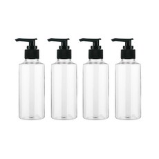 병도매닷컴 투명 주방디스펜서 AC100 + 검정마개, 100ml, 4세트