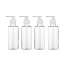 AC100 透明PET按壓瓶 24口徑 + 透明瓶蓋, 100ml, 4套