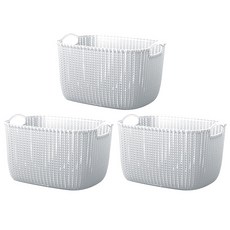 Block Mart 浴室沐浴多用途收納籃 M 灰色, 3入