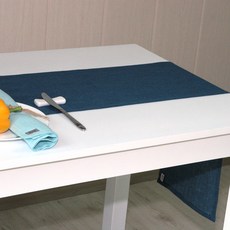 NASANDECO 100%亞麻 療癒亞麻 禪風 桌旗, RN813-20(深石板藍), 6人座(220 x 28 cm)