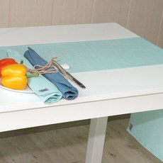 나산데코 마100% 힐링린넨 젠스타일 테이블러너, RN813-21(라이트시안블루), 6인용(220 x 28 cm)