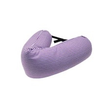 條紋便攜扣式頸枕, 淺紫色
