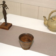 NASANDECO 100%亞麻 療癒亞麻 禪風 桌旗, RN813-05(原木色), 4人座(180 x 28 cm)