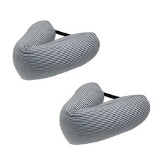 Loveox條紋頸枕 2入, 灰色
