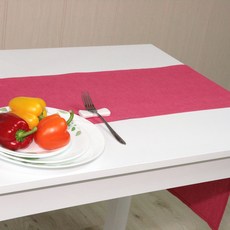 NASANDECO 100%亞麻 療癒亞麻 禪風 桌旗, RN813-23(猩紅色), 6人座(220 x 28 cm)