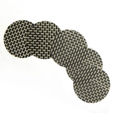 해피툴 럭스크로스 컵받침 5p, 블랙