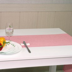 NASANDECO 100%亞麻 療癒亞麻 禪風 桌旗, RN813-22(迷霧玫瑰粉), 邊桌用(120 x 28 cm)