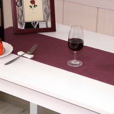 NASANDECO 100%亞麻 療癒亞麻 禪風 桌旗, RN813-13(桑格利亞酒紅色), 4人座(180 x 28 cm)