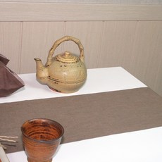 NASANDECO 100%亞麻 療癒亞麻 禪風 桌旗, RN813-25(橡木棕), 4人座(180 x 28 cm)