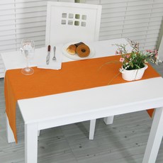 NASANDECO 100%亞麻 療癒亞麻 禪風 桌旗, RN813-34(橘色), 2人座(150 x 28 cm)