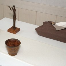 韓國製造 Nasan Deco 100%亞麻 療癒亞麻 禪風 桌旗, RN813-02(奶油牛奶色), 6人座(220 x 28 cm)