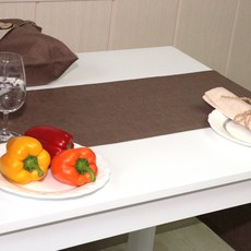 NASANDECO 100%亞麻 療癒亞麻 禪風 桌旗, RN813-11(甜棕色), 2人座(150 x 28 cm)