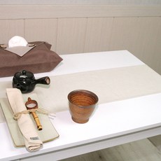 NASANDECO 100%亞麻 療癒亞麻 禪風 桌旗, RN813-26(貝殼米色), 4人座(180 x 28 cm)