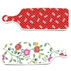 Loem Design 上菜砧板 2入 浪漫玫瑰組, 浪漫玫瑰, 紅櫻桃, 1套
