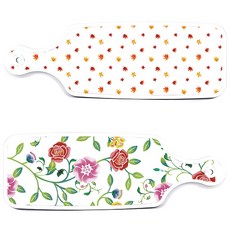 Roem Design 上菜砧板 2入 浪漫玫瑰套組, 浪漫玫瑰, 落葉白, 1套
