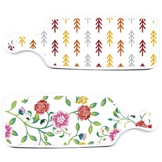 Roem Design 托盤砧板2件組 浪漫玫瑰套組, 浪漫玫瑰, 松木白, 1套