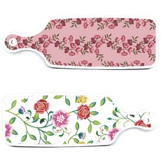 Roem Design 上菜砧板托盤2件組 浪漫玫瑰套組, 浪漫玫瑰, 櫻花, 1套