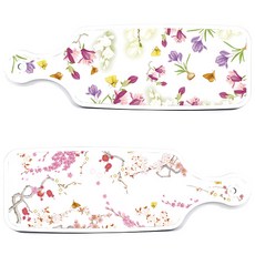 Roem Design 上菜砧板 2入 浪漫胭脂紅floral 套組, 浪漫胭脂紅floral, 浪漫青瓷色floral, 1套