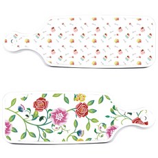 로엠디자인 서빙 도마 보드 2p 로맨틱장미 세트, 로맨틱장미, 케익, 1세트