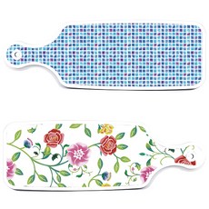 Loem Design 上菜砧板 2入 浪漫玫瑰套組, 浪漫玫瑰, 藍色磁磚, 1套