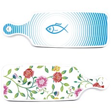Loem Design 上菜砧板 2入 浪漫玫瑰套組, 浪漫玫瑰, 魚線藍, 1套