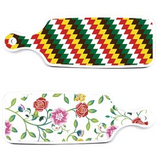 Loem Design 羅曼蒂克玫瑰上菜砧板 2件組, 羅曼蒂克玫瑰, 5色鑽石圖案, 1套