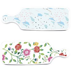 Loem Design 羅曼蒂克玫瑰上菜砧板 2件組, 羅曼蒂克玫瑰, 紫紅色, 1套