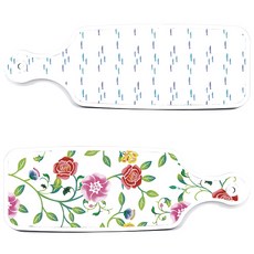 Loem Design 上菜砧板 2入 浪漫玫瑰組, 浪漫玫瑰, 粉彩魚群, 1套