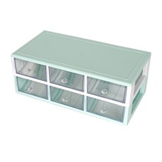 하라코리아 다용도 2단 6칸 서랍 정리함, 민트화이트(민트커버), 6개