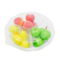 DONNA&DECO 3格透明圓形餐盒 10入+蓋子 10入, 1組, 10入