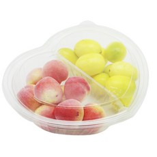 DONNA&DECO 心型雙格透明外帶盒+蓋子, 1件, 10套