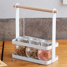 sunwooland 簡易木質調料盒收納籃 YS-10004PP, 混色