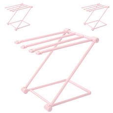 블럭마트 주방 접이식 행주 건조대, 핑크, 3개입