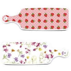 Roem Design 上菜砧板 2入 浪漫青瓷花卉組, 浪漫青瓷花卉, 粉紅草莓, 1套