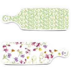 Roem Design 上菜砧板 2入 浪漫青瓷floral套組, 浪漫青瓷floral, 綠色磁磚, 1套